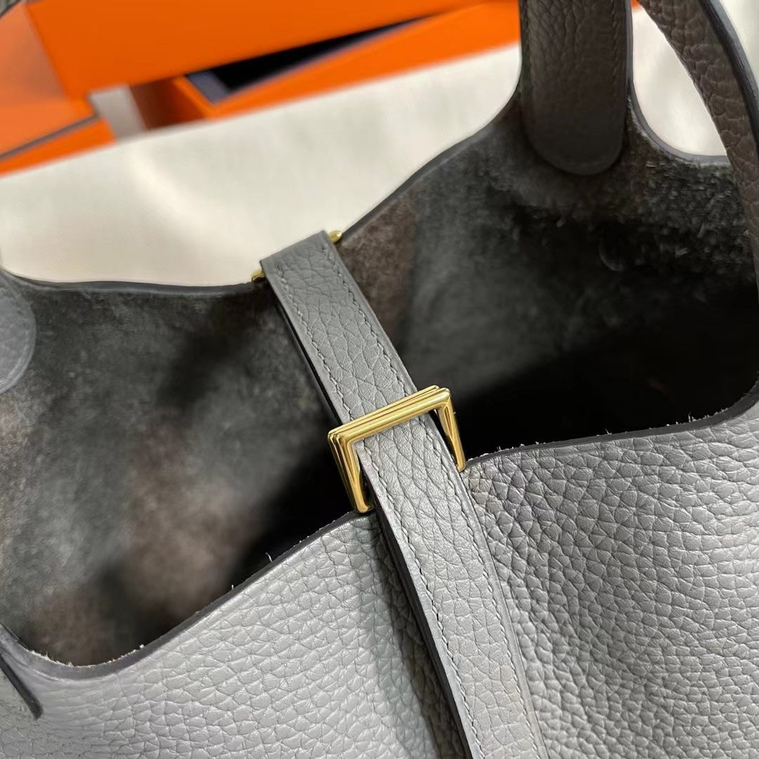 Hermes Picotin 18 Etoupe Authentic Bag 18cm