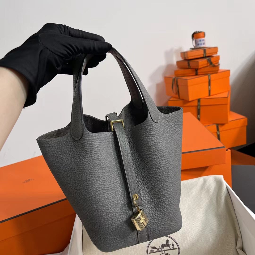 Hermes Picotin 18 Etoupe Authentic Bag 18cm