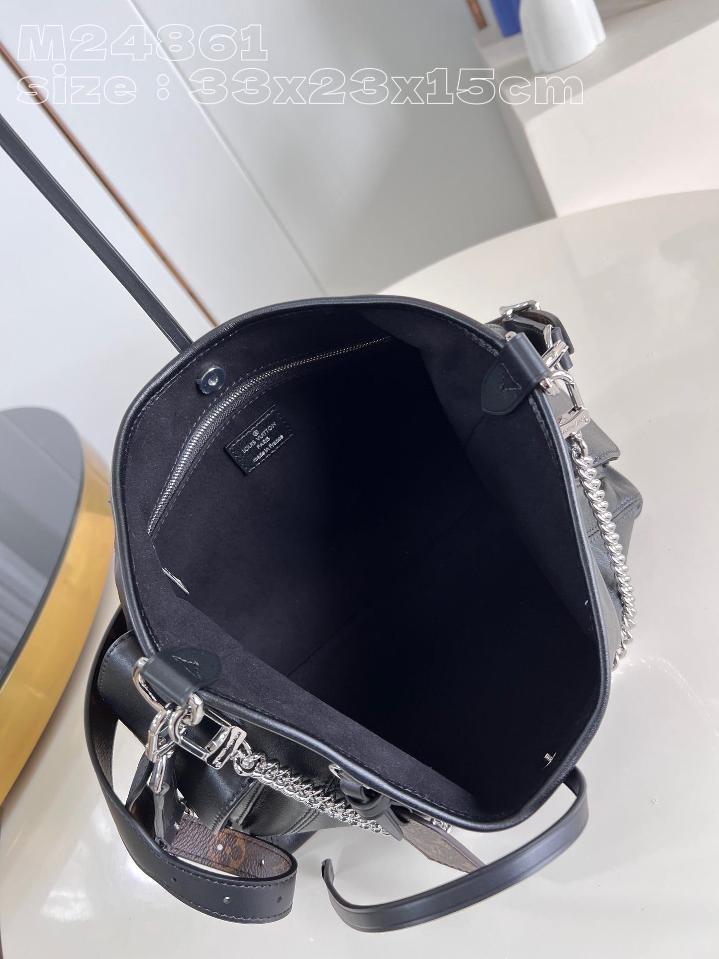 Louis Vuitton CarryAll Tote Bag Black M24861, 33.5 x 23 x 15CM