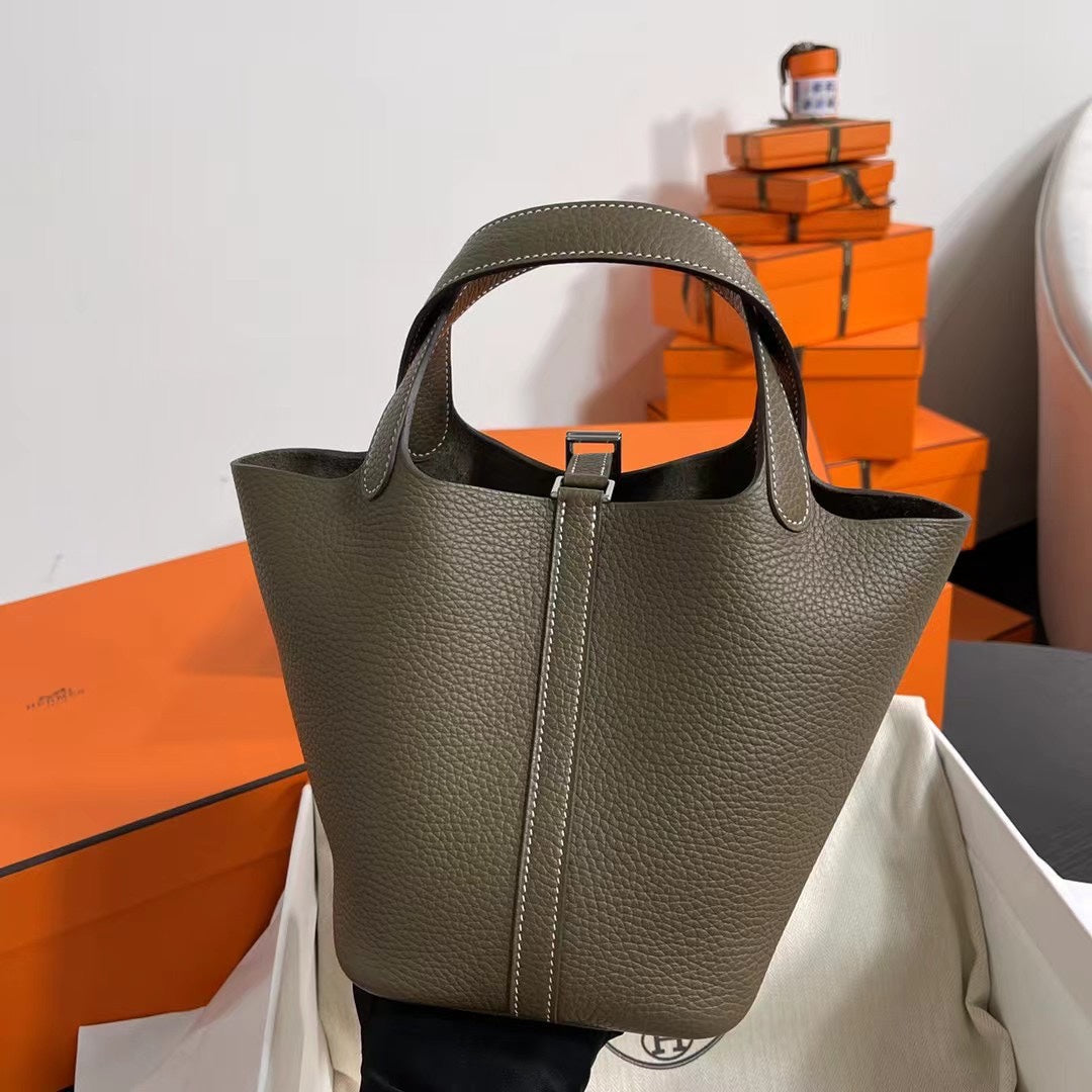 Hermes Picotin 18 Etoupe Authentic Bag 18cm