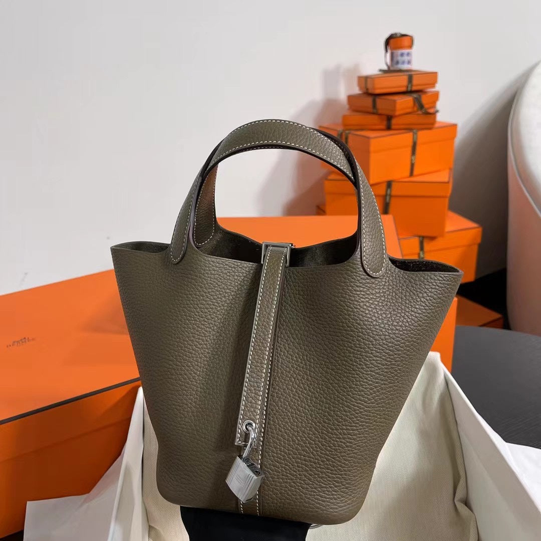 Hermes Picotin 18 Etoupe Authentic Bag 18cm