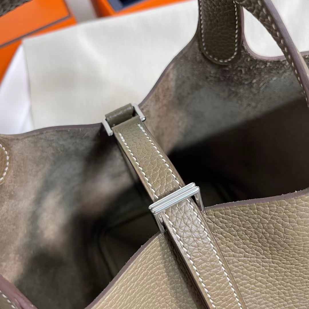 Hermes Picotin 18 Etoupe Authentic Bag 18cm