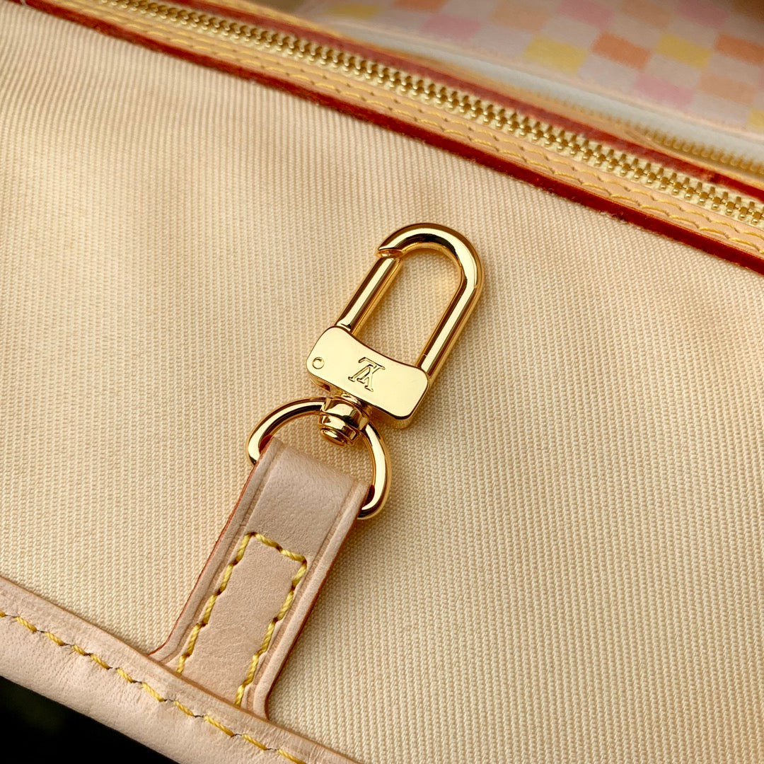 LOUIS VUITTON Damier Giant Neverfull MM Peach N40668