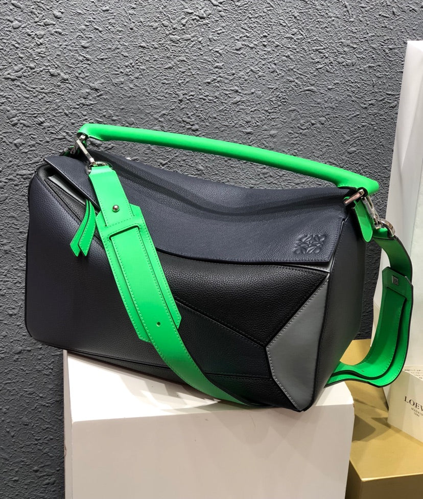 LOEWE Puzzle Edge Tote Bag Green, 35*17*24CM