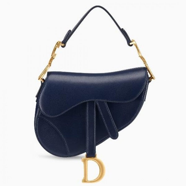 D Mini Saddle Bag Grained Calfskin