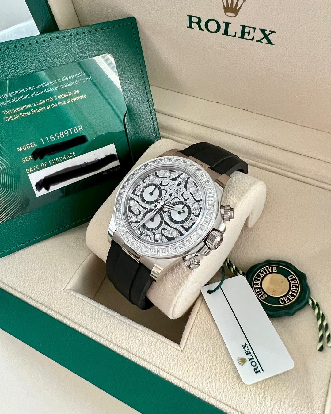 RLX Daytona 116589TBR "Eye of the Tiger" White Gold UNWORN