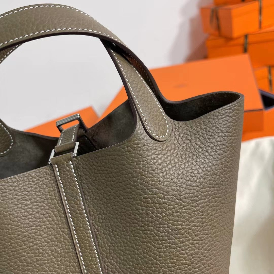 Hermes Picotin 18 Etoupe Authentic Bag 18cm