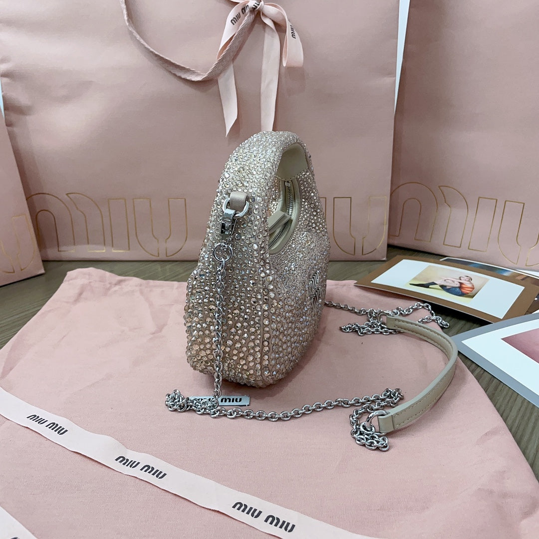 MiuMiu Wander Matelasse Handbag Purse 5BC125, 20 X 17 X 6 CM