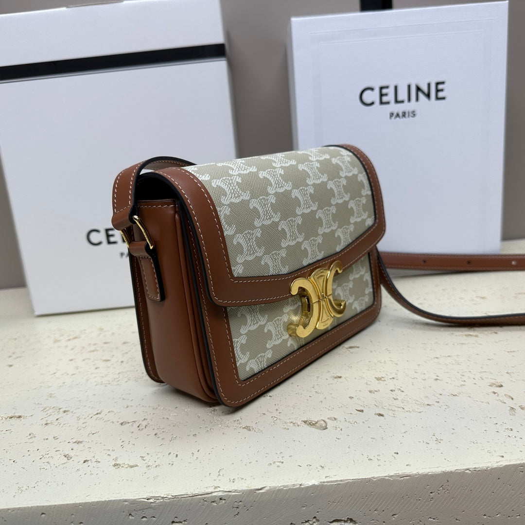 Celine Tenn Triomphe Crossbody Bag, 18.5 X 14 X 6 CM