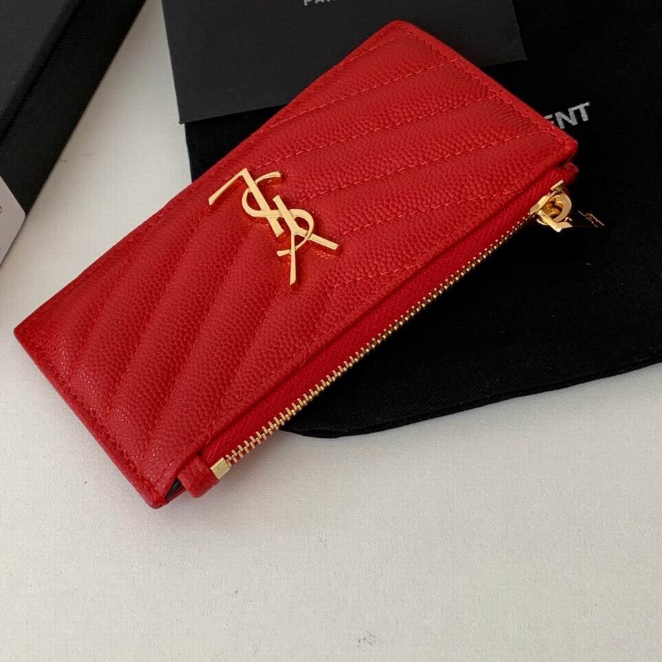 Y wallet red apricot SIZE:13x8CM 13