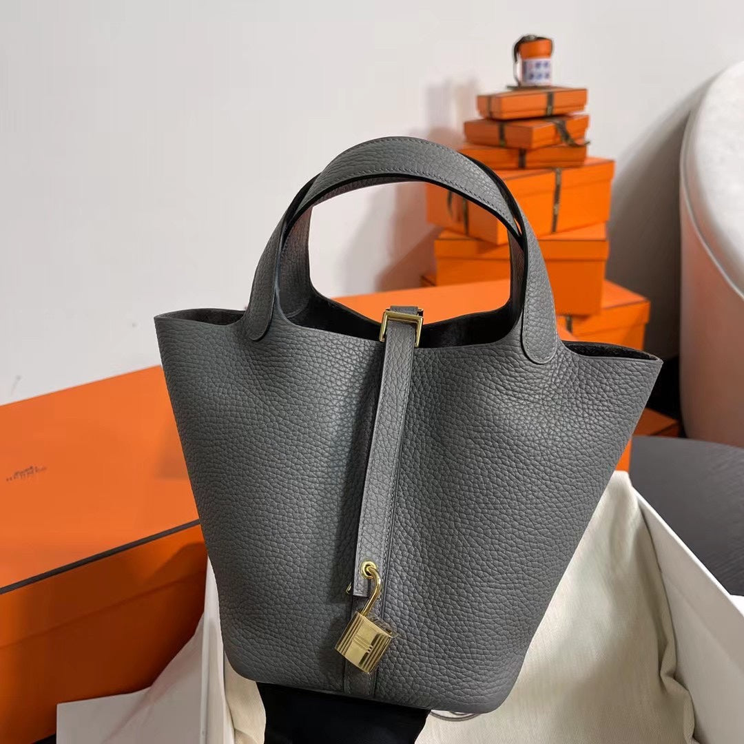 Hermes Picotin 18 Etoupe Authentic Bag 18cm