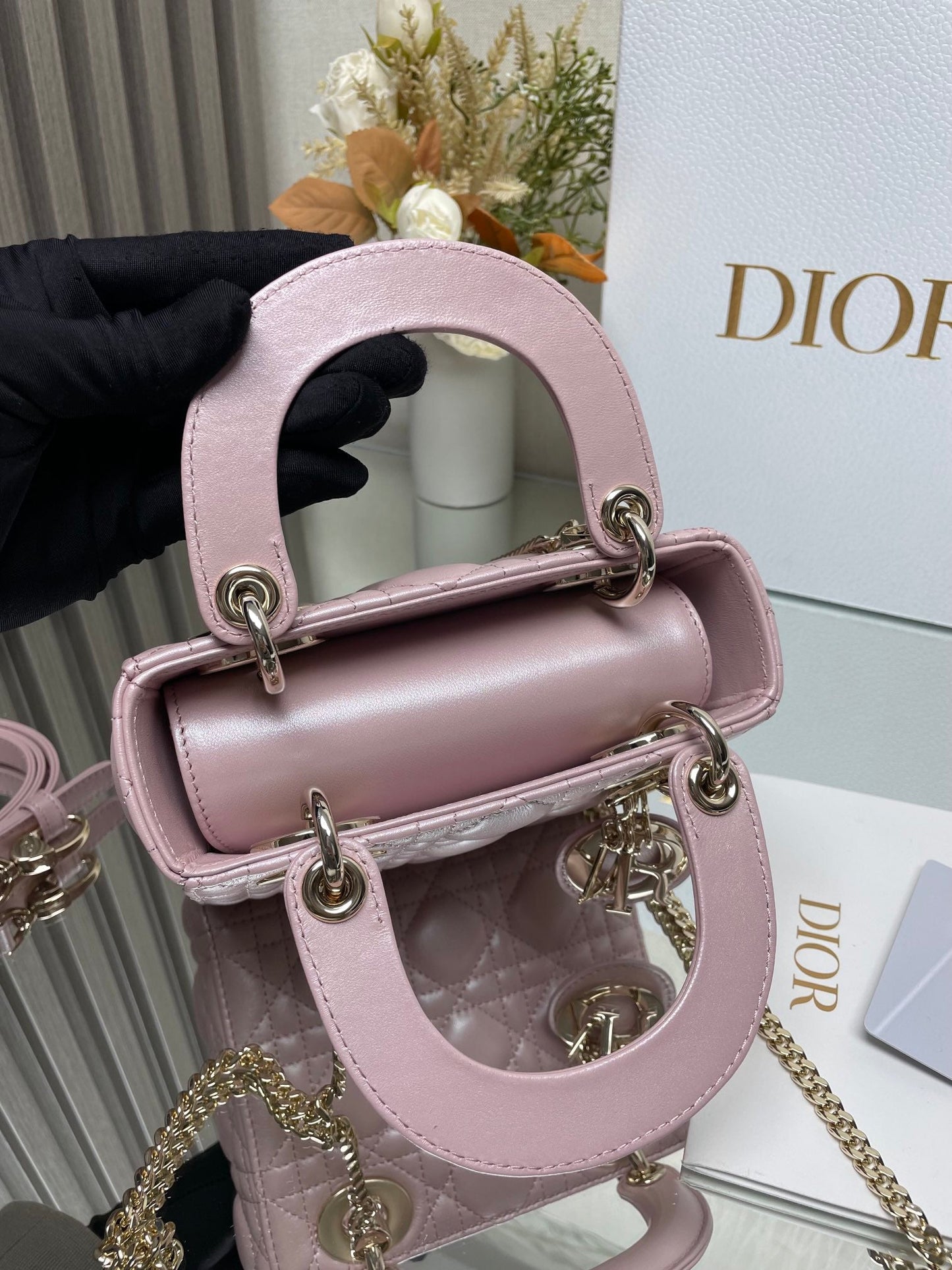Miss Dior Lady Medium Grey HandBag M6010, 17*15*7cm