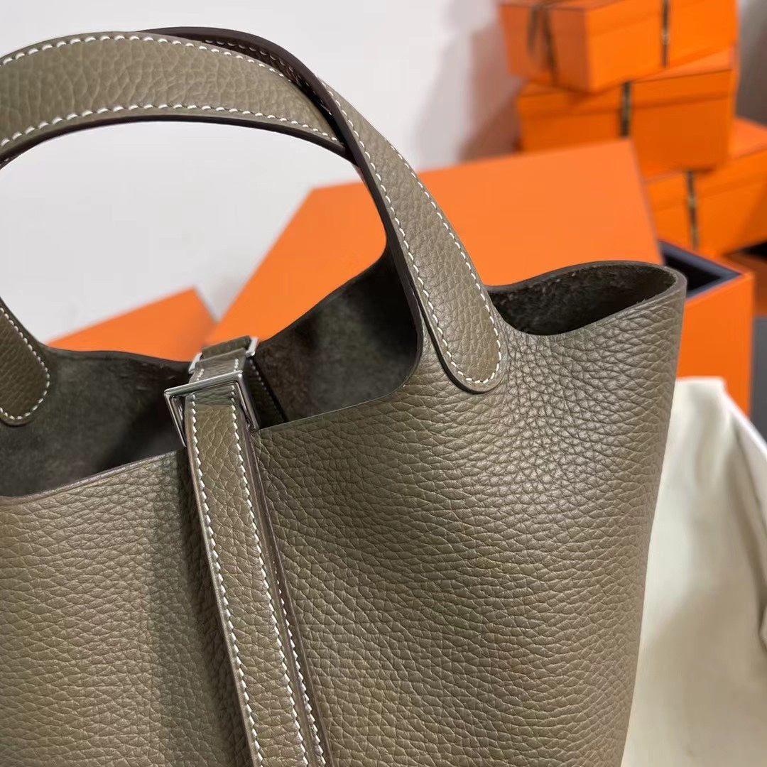 Hermes Picotin 18 Etoupe Authentic Bag 18cm