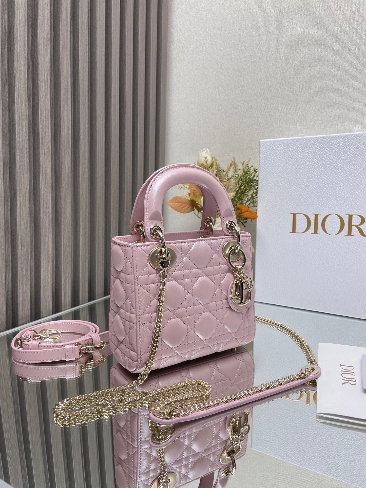Miss Dior Lady Medium Grey HandBag M6010, 17*15*7cm