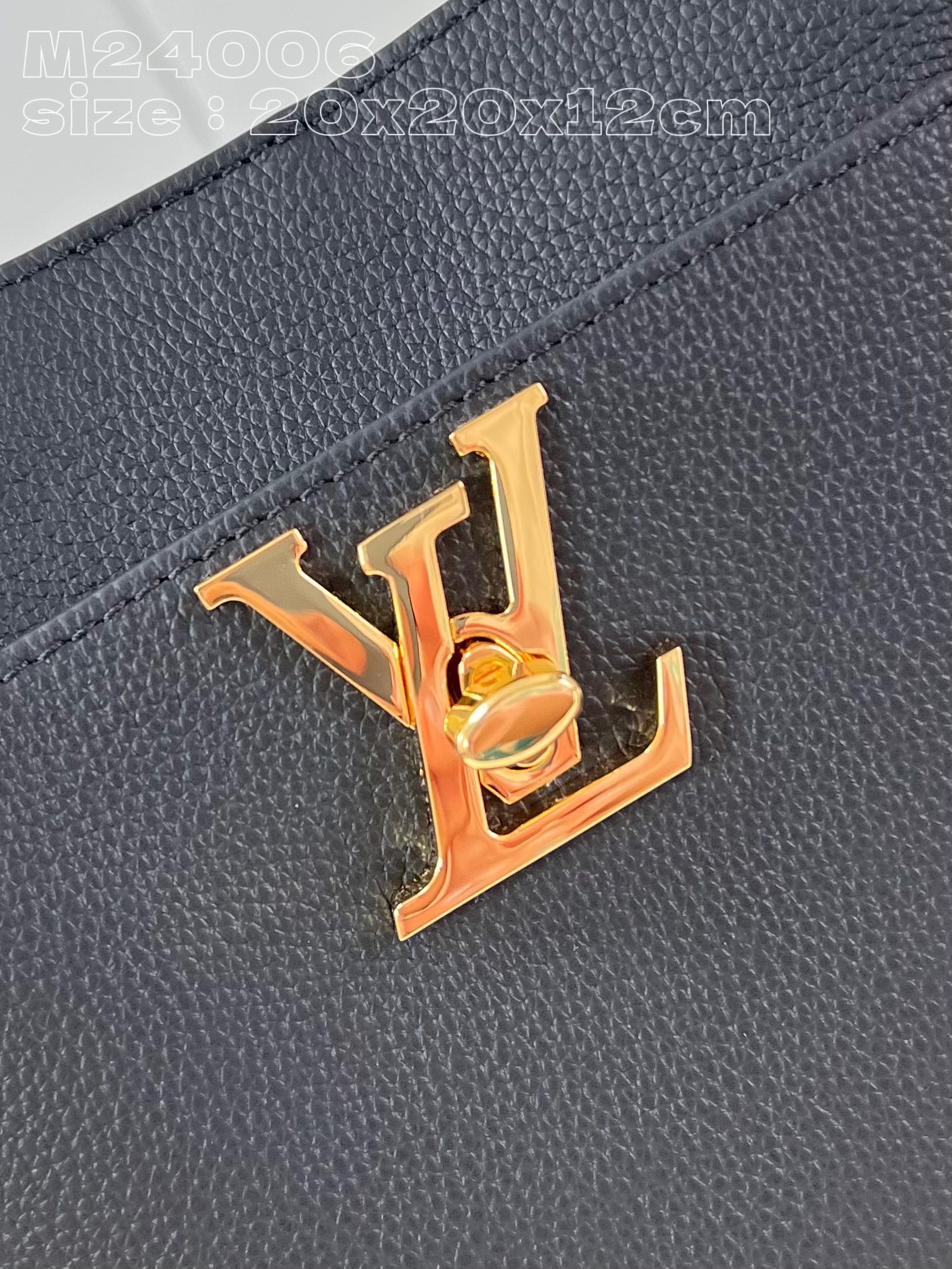 Louis Vuitton Lock and Walk Shoulder Bag Black M24006, 20 x 20.5 x 12