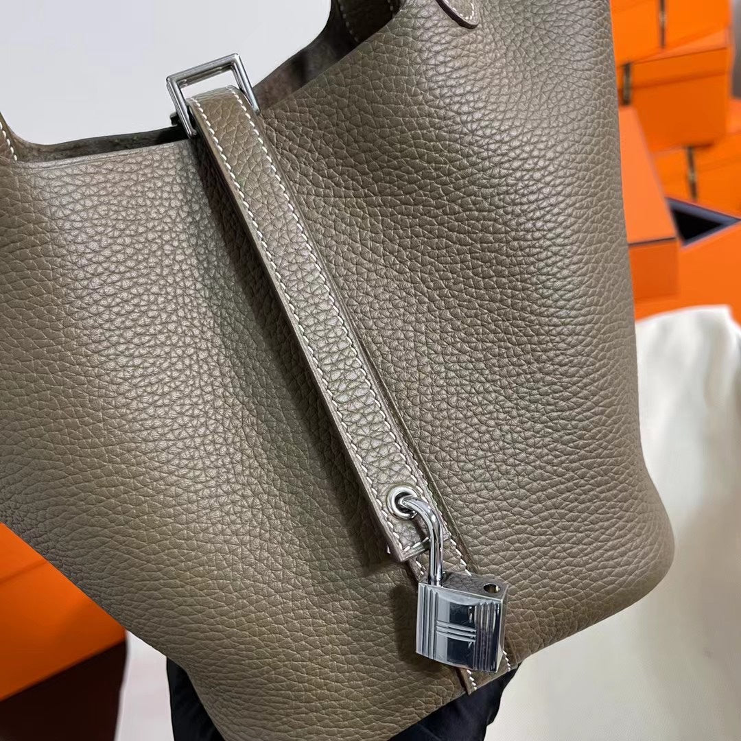 Hermes Picotin 18 Etoupe Authentic Bag 18cm