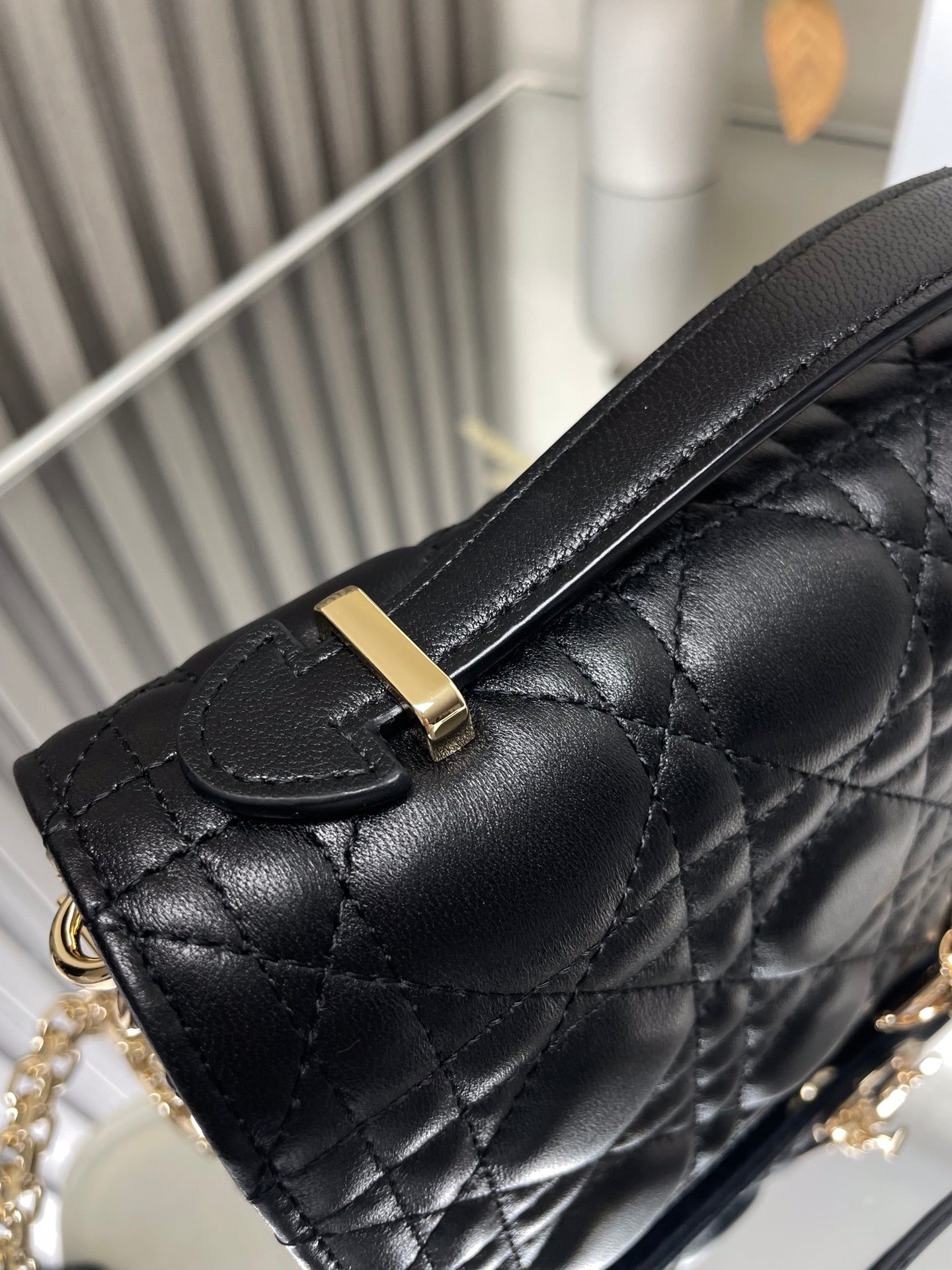 Miss Dior Lady Medium Black Purse Bag M0605, 24 x 14 x 7.5 CM