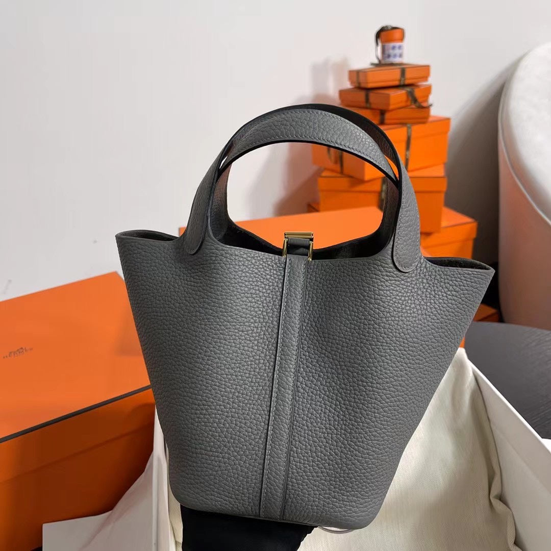Hermes Picotin 18 Etoupe Authentic Bag 18cm