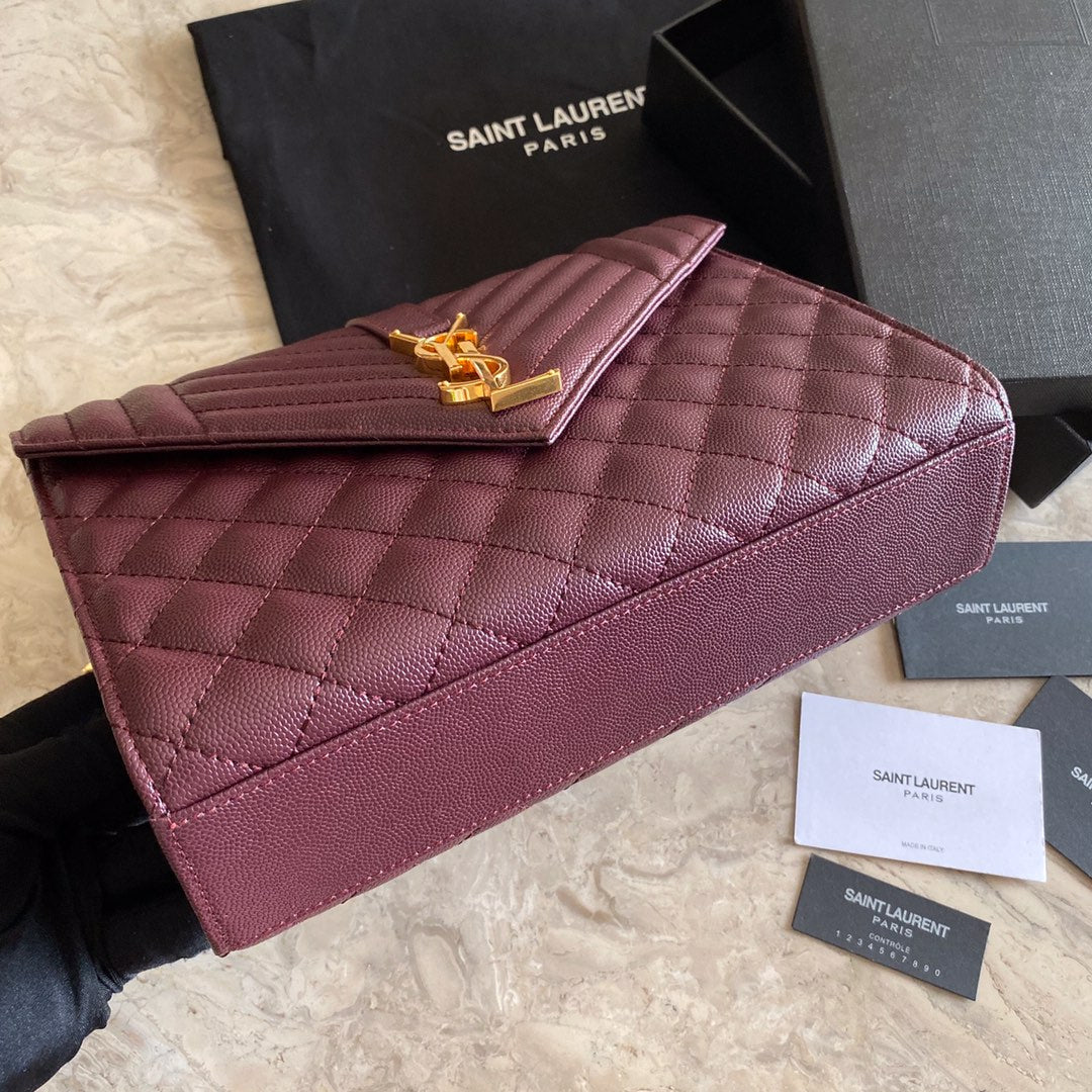 Y Envelope Medium Bag In Mix Matelasse Grain De Poudre Embossed Leather