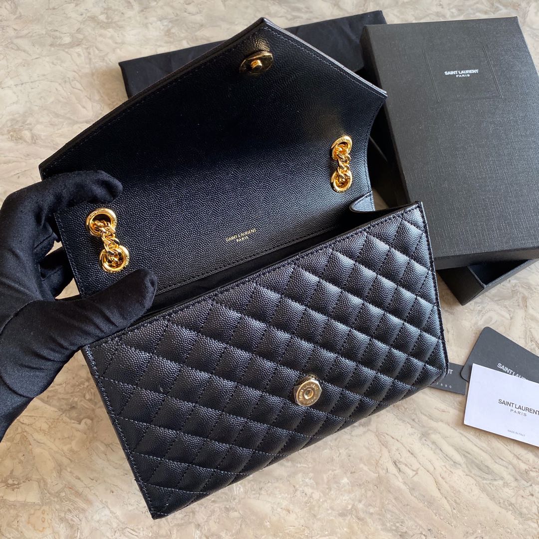 Y Envelope Medium Bag In Mix Matelasse Grain De Poudre Embossed Leather