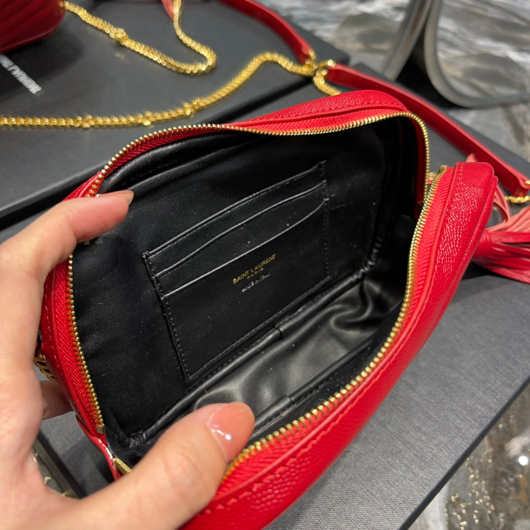 Y Lou Mini Bag In Quilted Grain De Poudre Embossed Leather