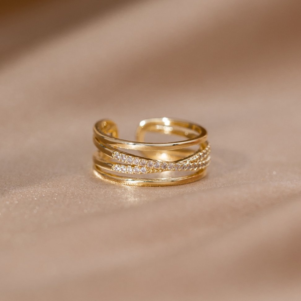 Bague en cristal Pia en or 14 carats