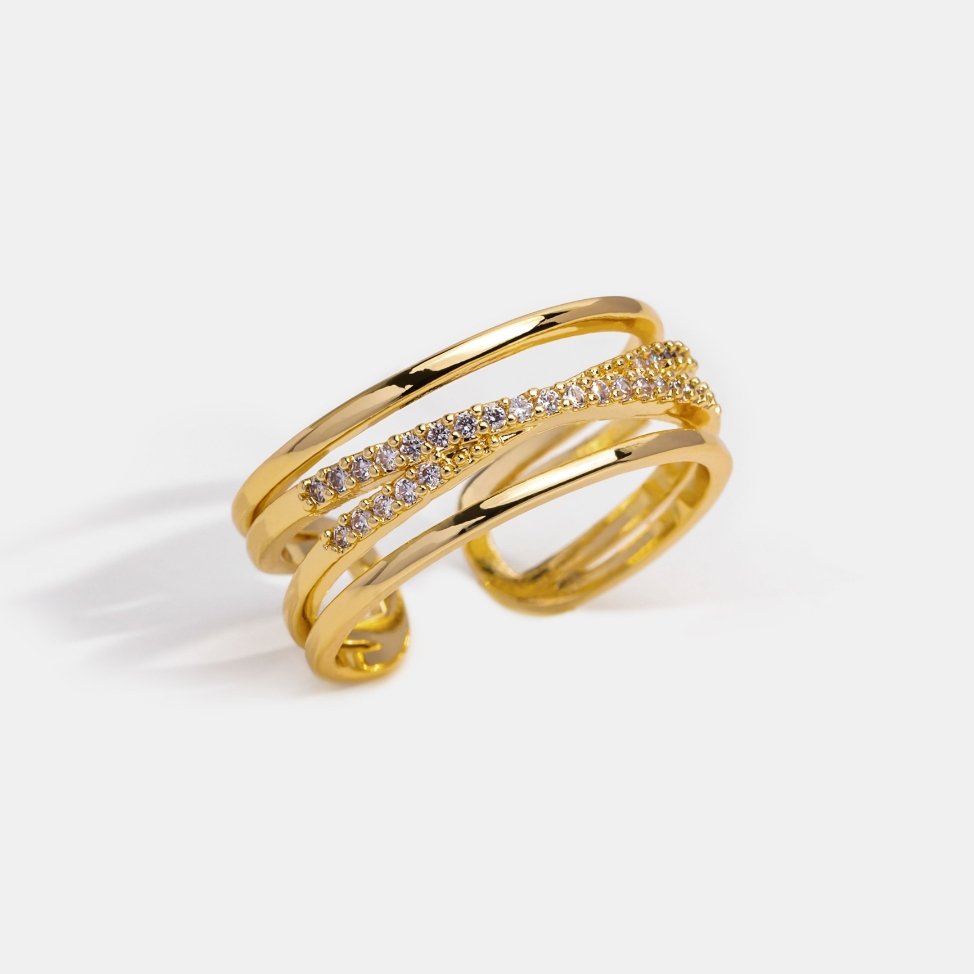 Bague en cristal Pia en or 14 carats