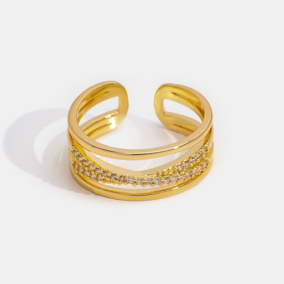 Bague en cristal Pia en or 14 carats
