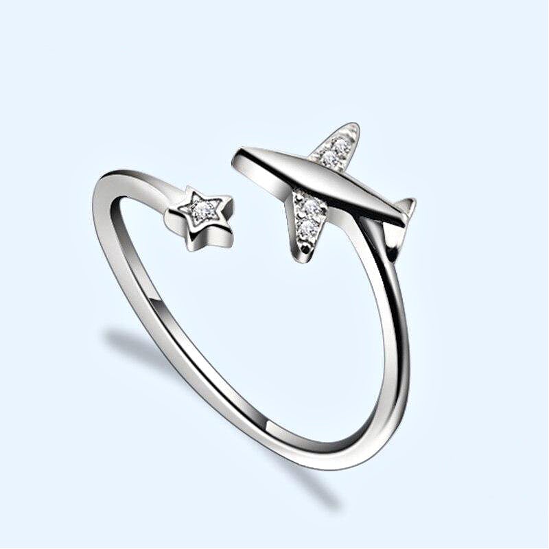 Bague avion en argent sterling 925
