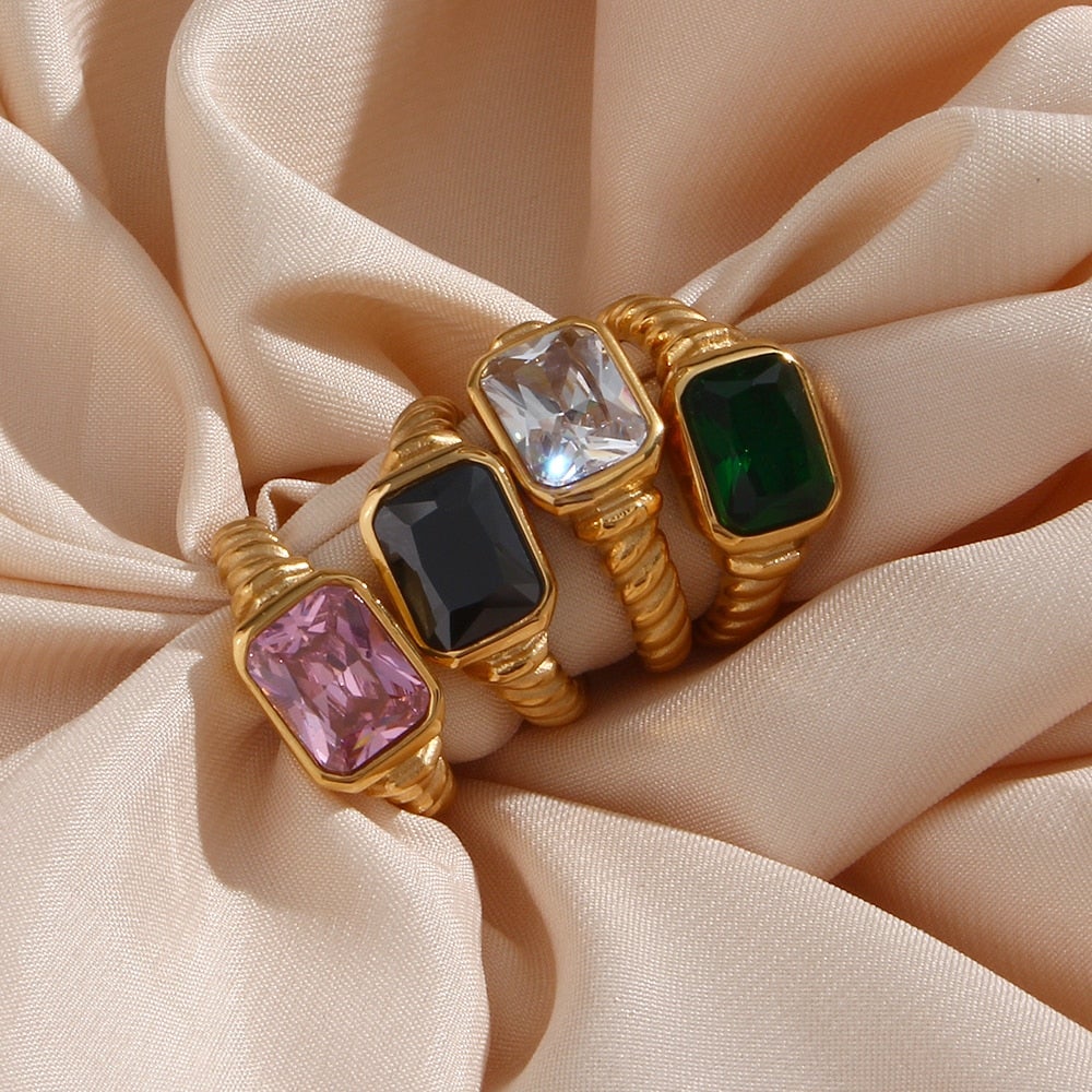 Aurora Crystal Gold Ring
