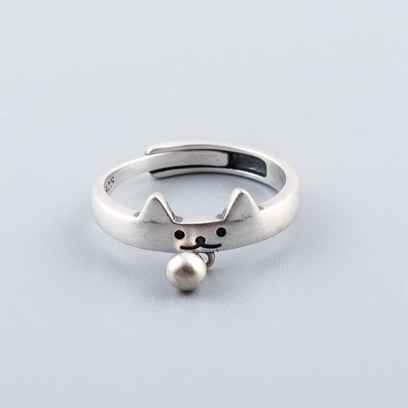 Bague chat en argent sterling Balmora