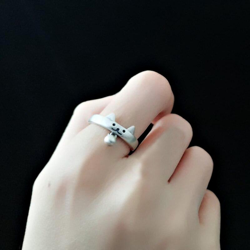 Bague chat en argent sterling Balmora