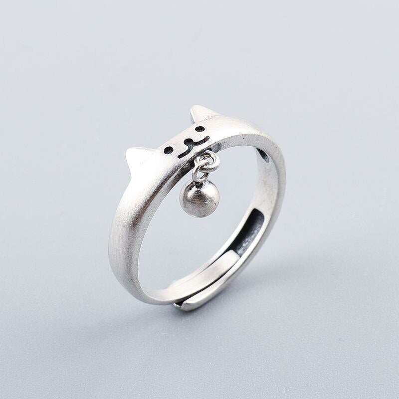 Bague chat en argent sterling Balmora