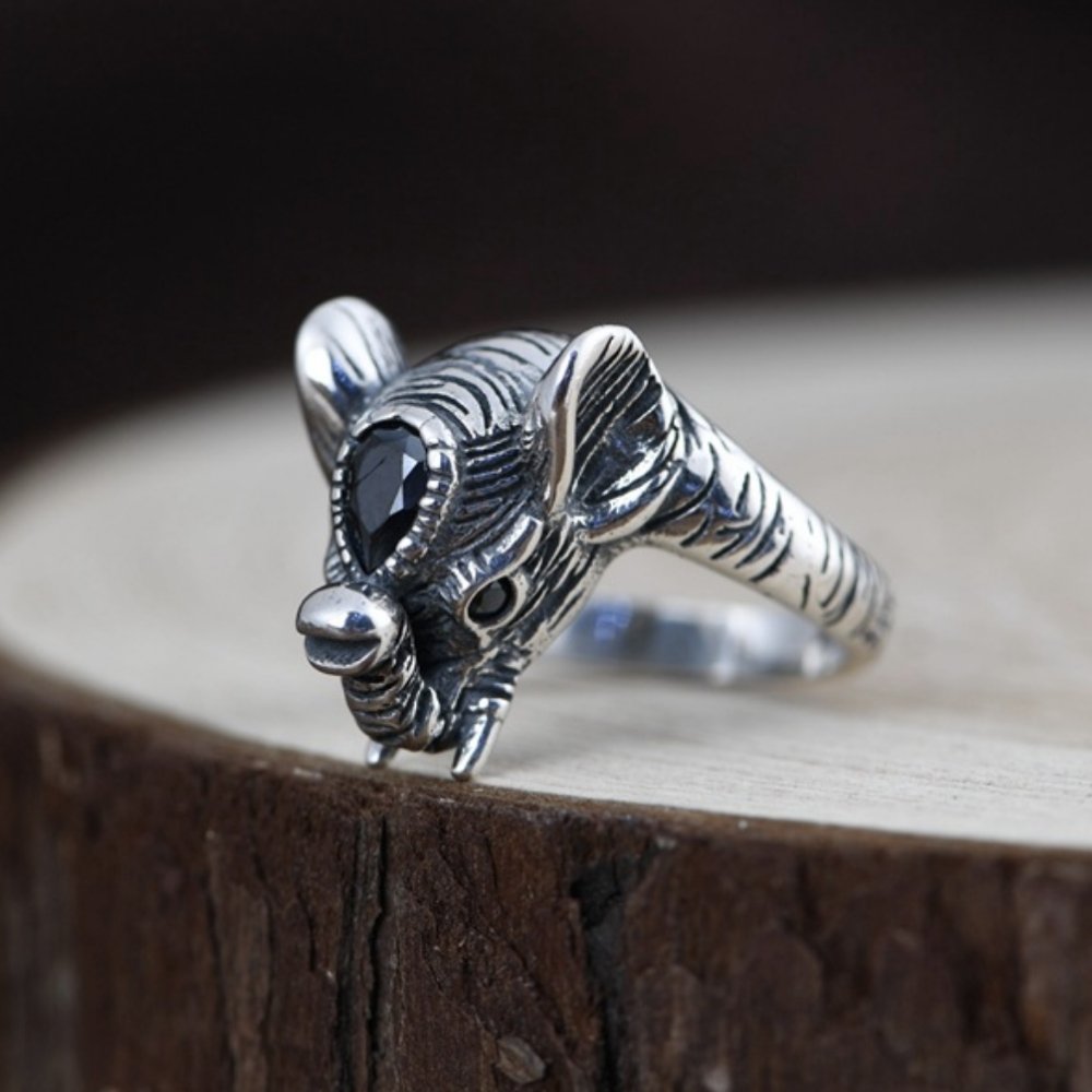 Bague éléphant en argent sterling Balmora