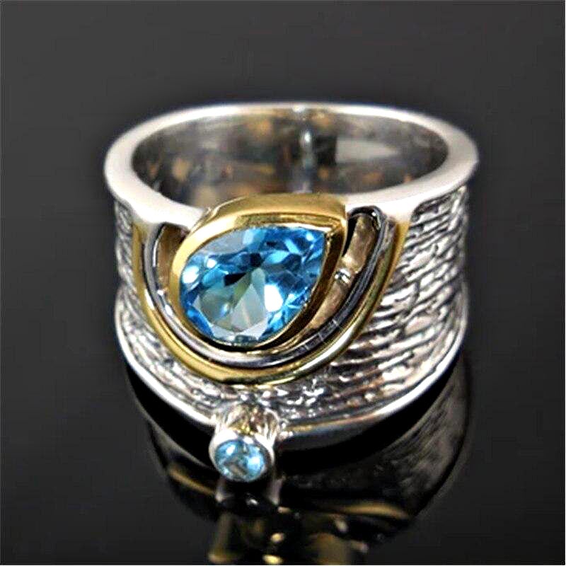 Blue Crystal Statement Ring