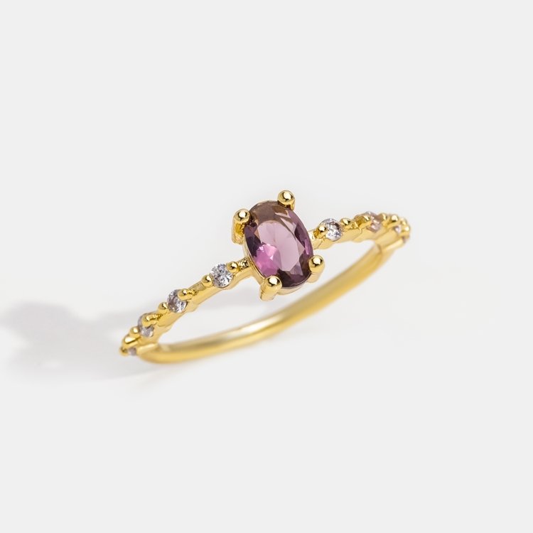 Bague en cristal d'améthyste violet Cameron
