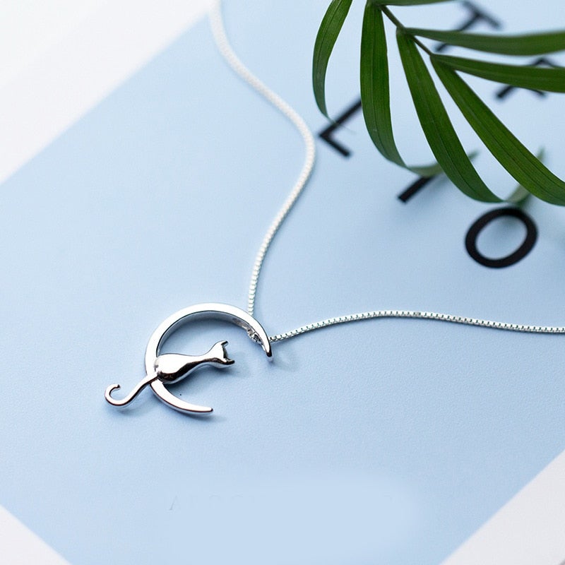 Cat & Moon Necklace