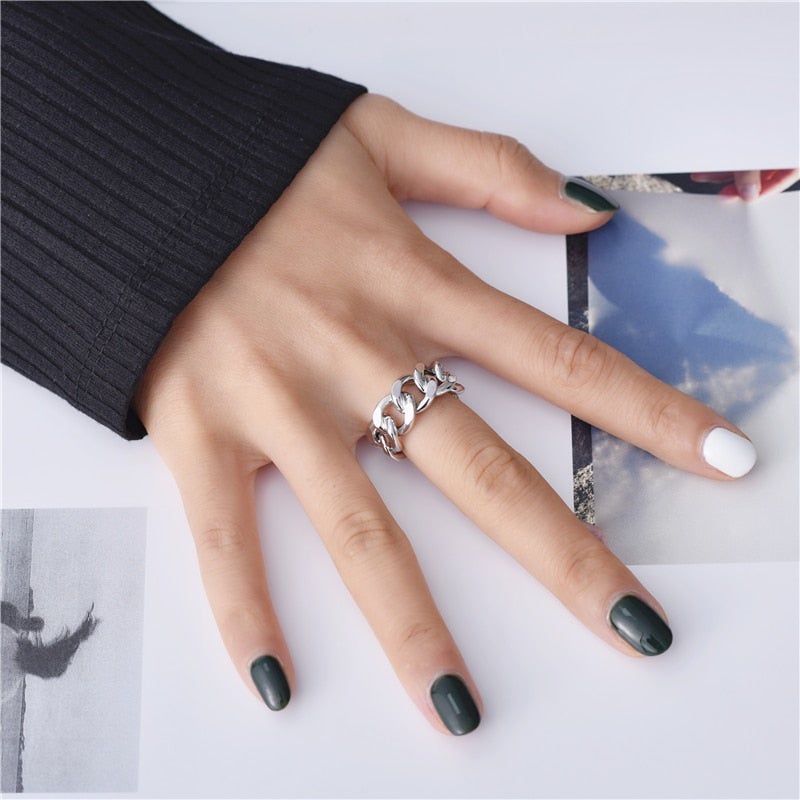 Classic 925 Sterling Silver Chain Ring