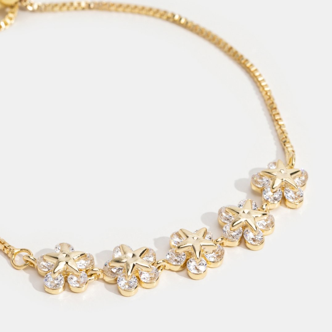 Crystal Flower & Star Bracelet