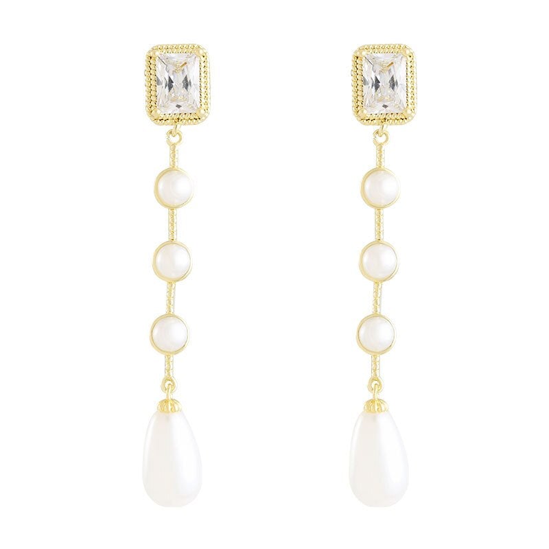 Boucles d'oreilles à pampilles et perles de cristal