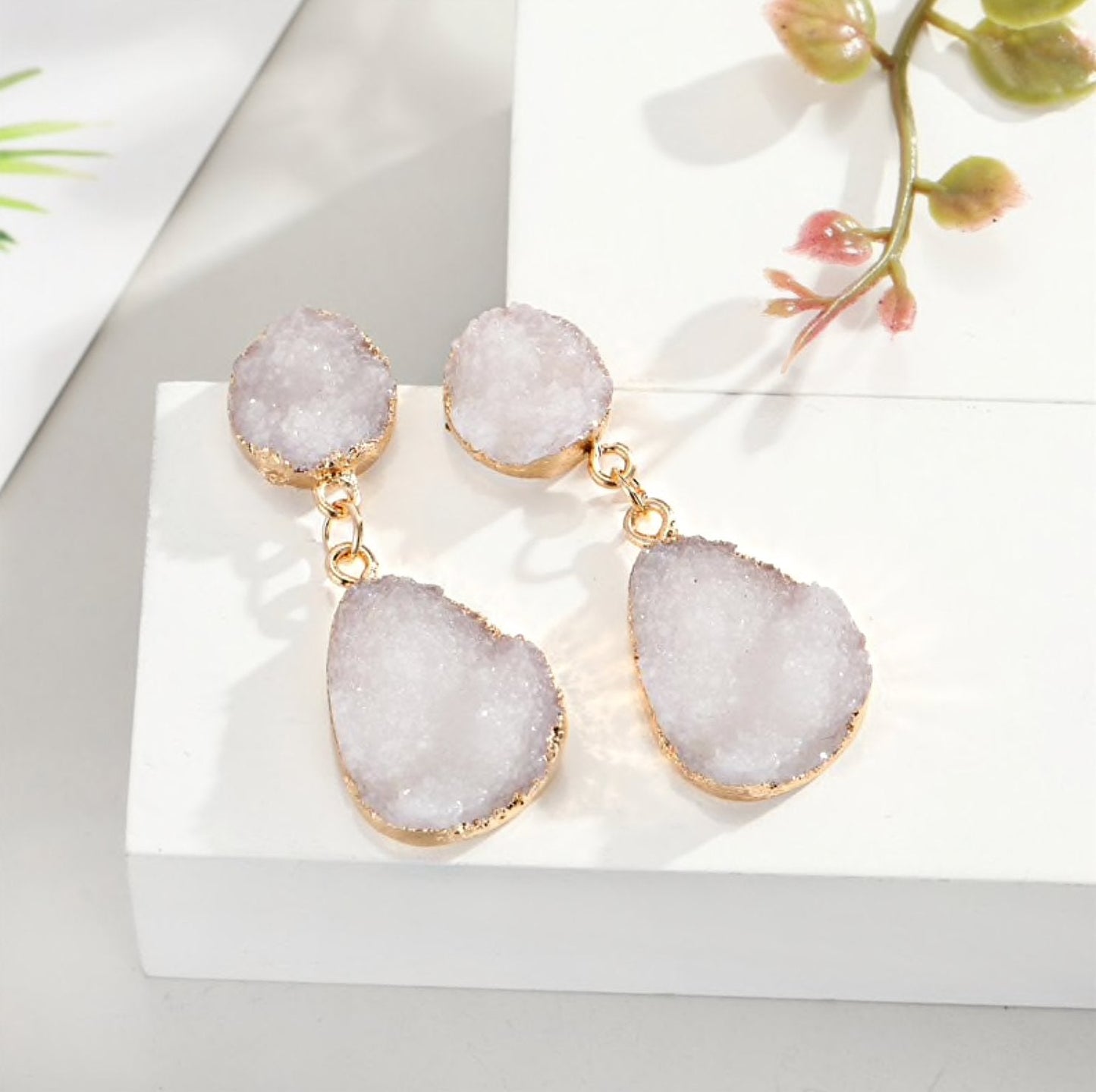 Crystal Resin Drop Earrings