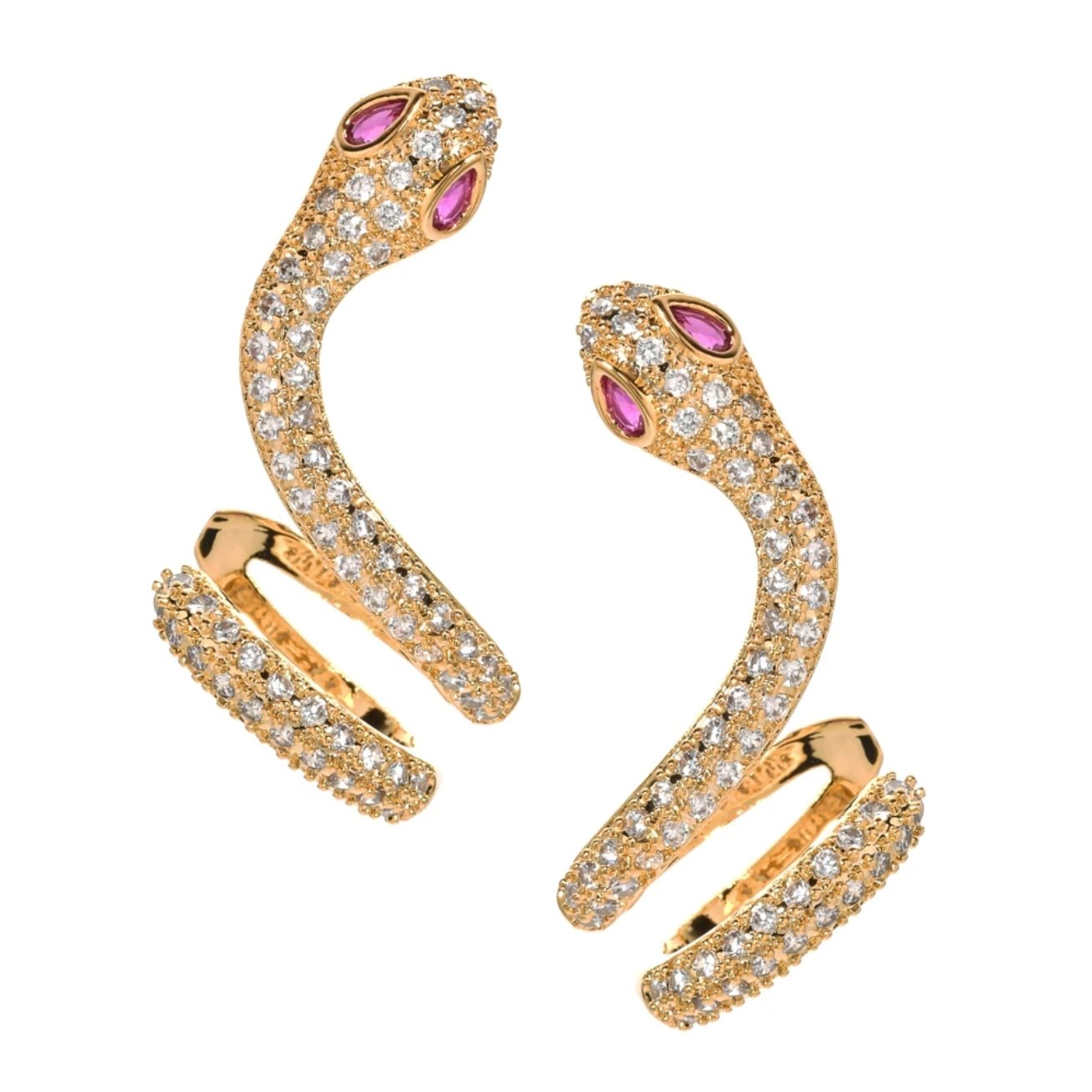 Boucles d'oreilles serpent en cristal