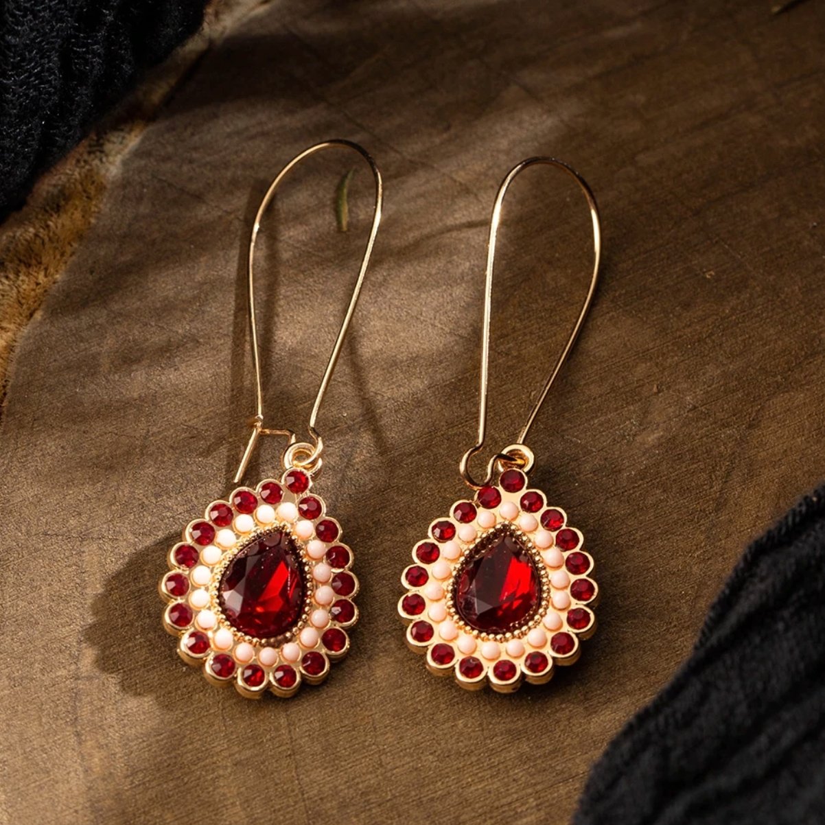 Pendants d'oreilles en pierre de cristal