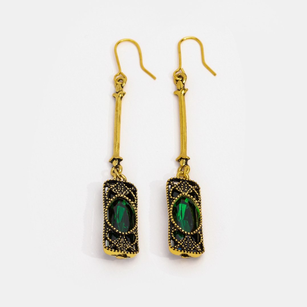 Boucles d'oreilles en cristal vert émeraude