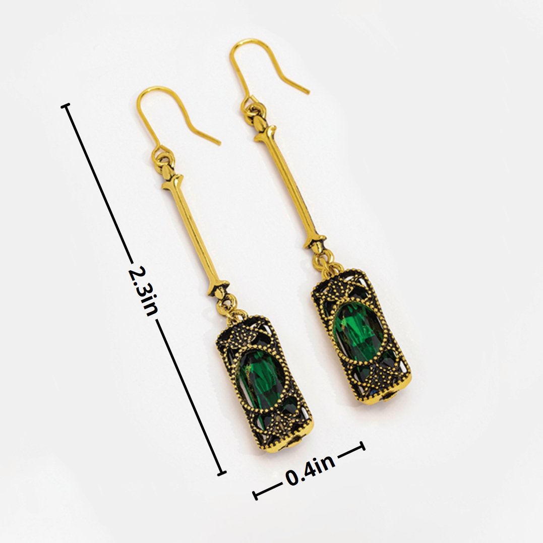 Boucles d'oreilles en cristal vert émeraude