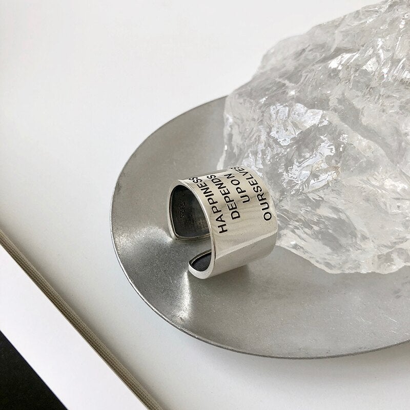 'Happiness Depends Upon Ourselves' Ring