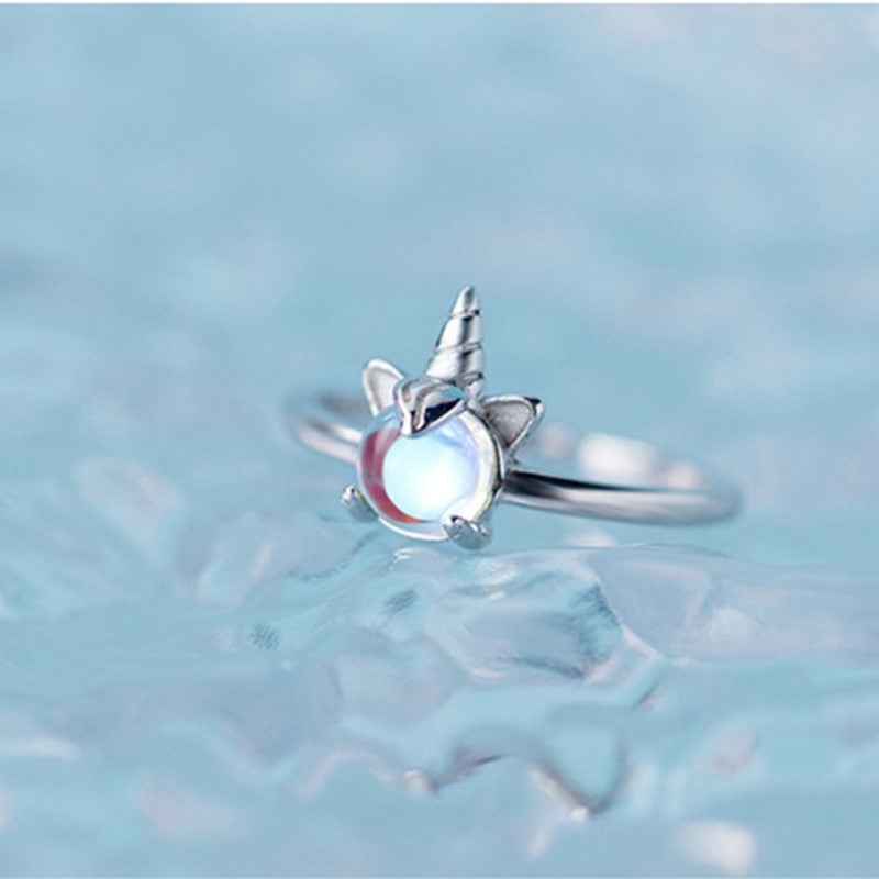 Bague Licorne Argent Pierre de Lune