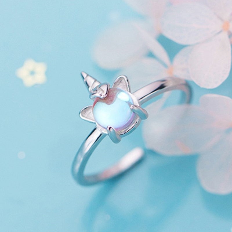 Bague Licorne Argent Pierre de Lune