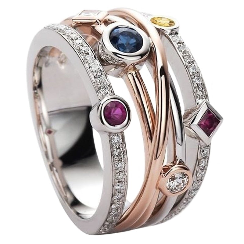 Multi-Color Gemstone Ring