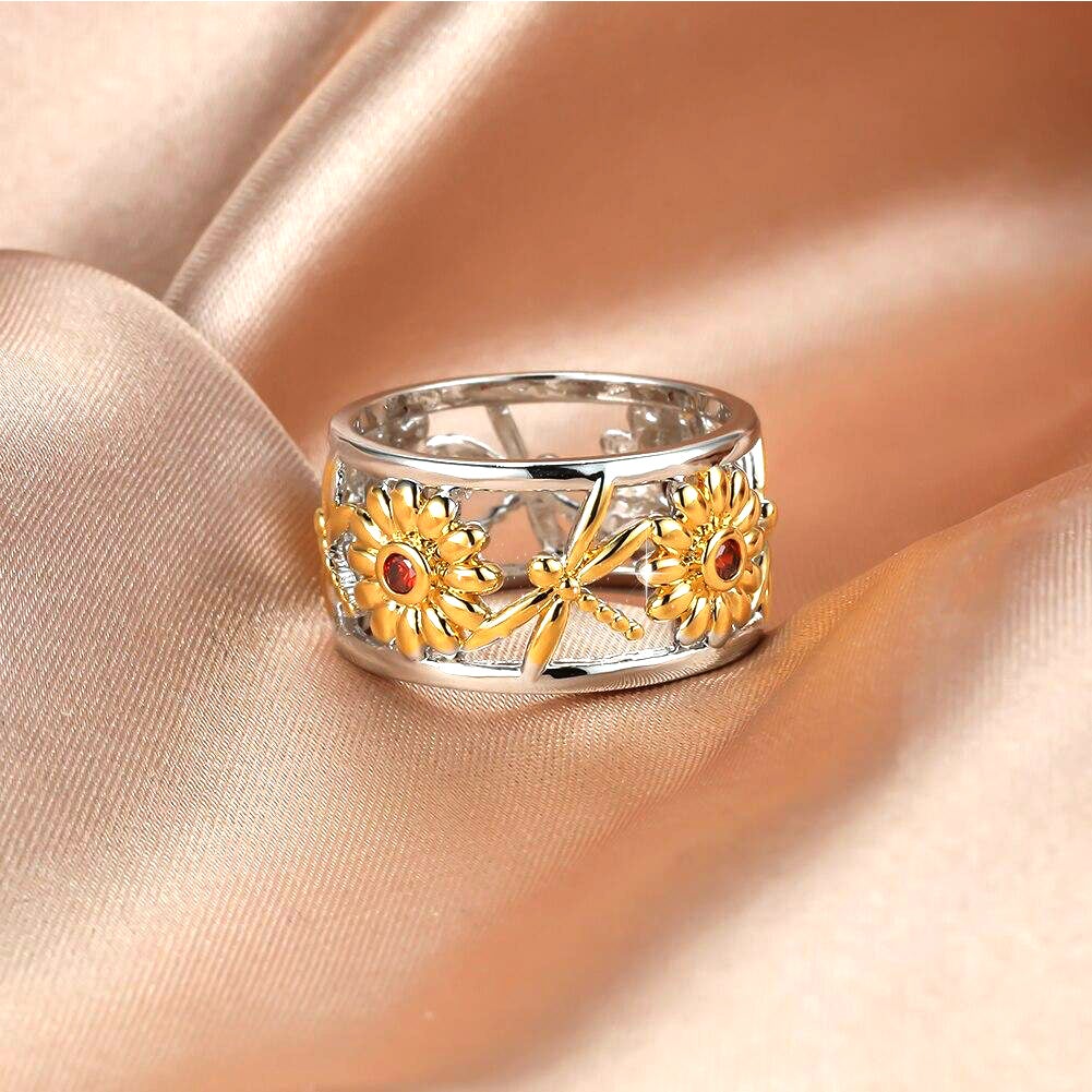 Bague Libellule Argent & Or